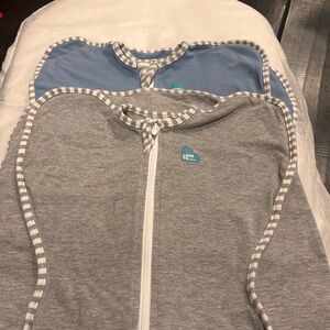 Love To Dream Grey & Blue Zippered Swaddle